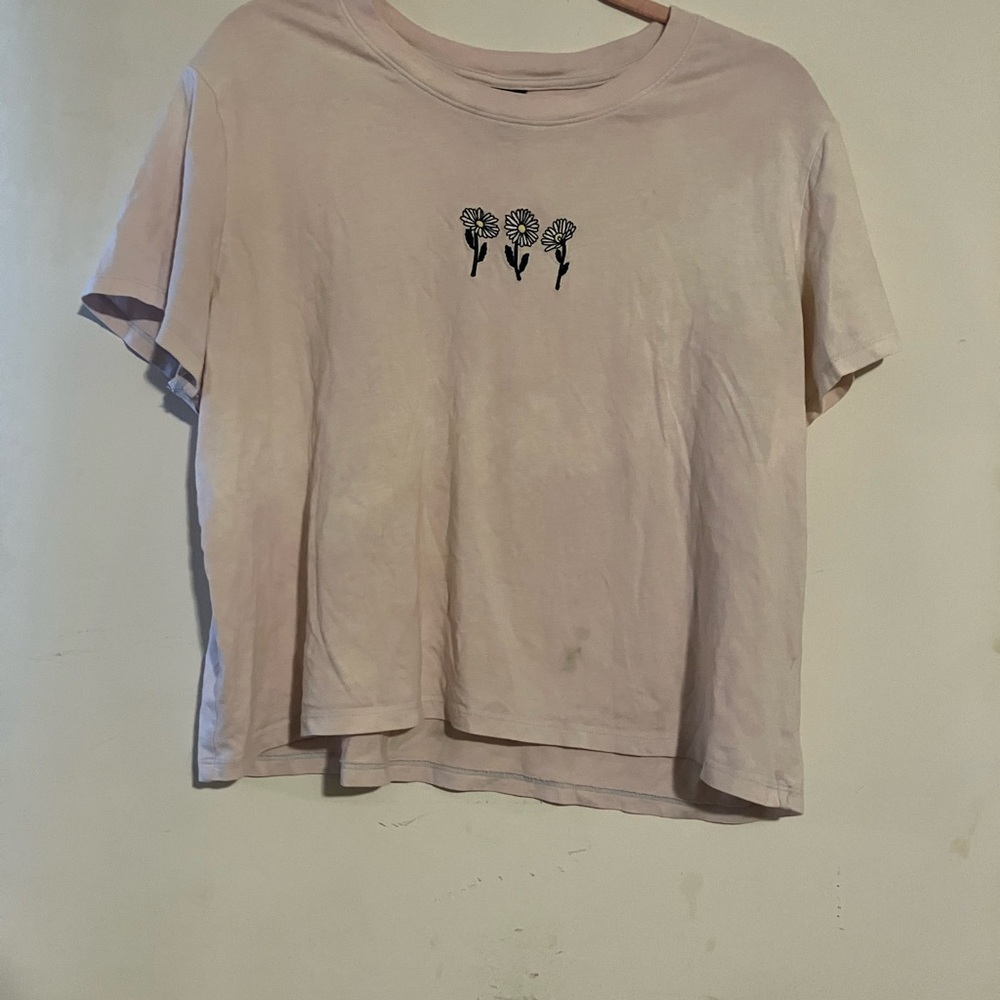 Wild Fable Cream Tan Boxy Crop T-Shirt